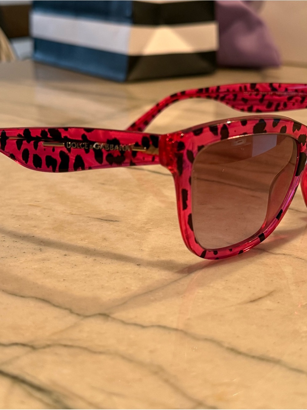 Dolce & Gabbana Women’s Hot Pink Leopard Print Sunglasses
